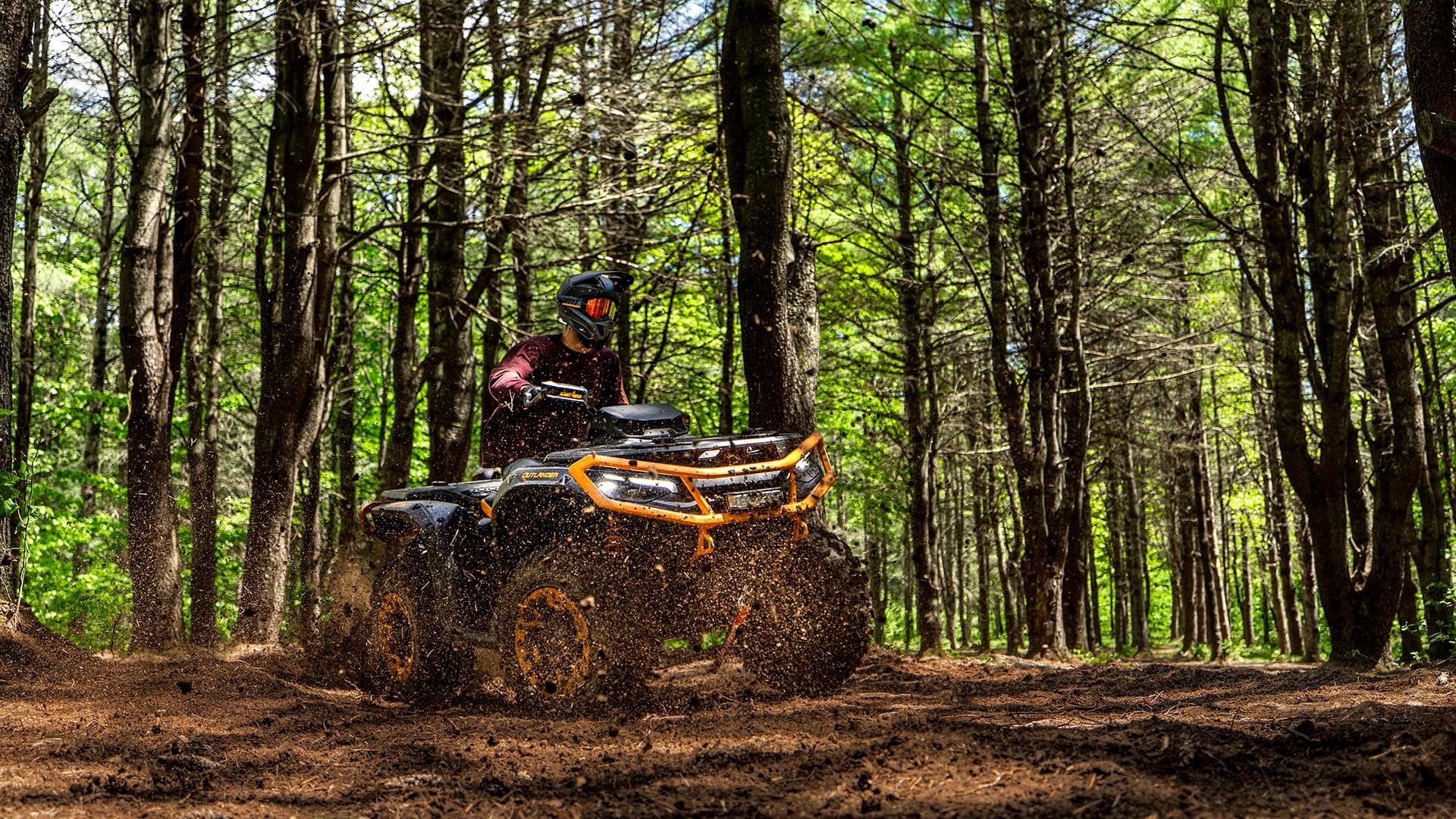 Квадроцикл Can-Am Outlander в лесу
